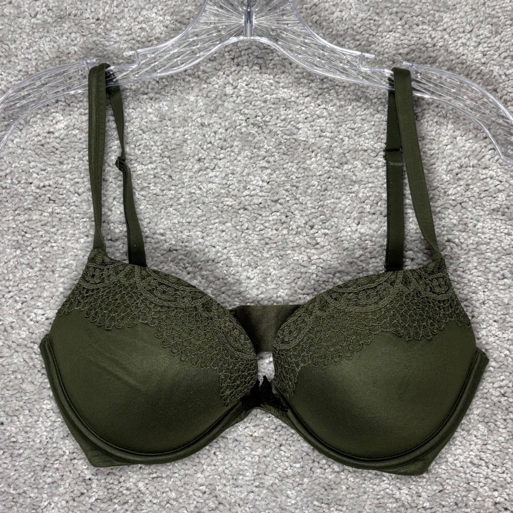 Victoria's‎ Secret Body by Victoria Push-Up Bra Olive Green Lace Trim 32DD